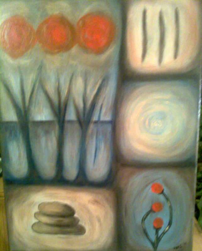 ZEN ABSTRACT 2 - Mari mackie Original - 460mm X 600mm