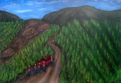WEEKEND SPECIAL - In the Forest - Original Mari Mackie - 420 X 600mm