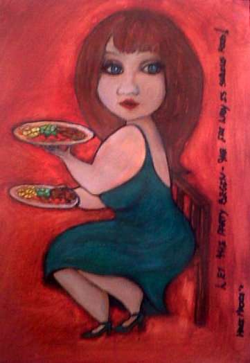 ONLY 3 MONTHS TO XMAS, PERFECT GIFT! Original Mari Mackie Watercolours -  The Fat Lady Series 2