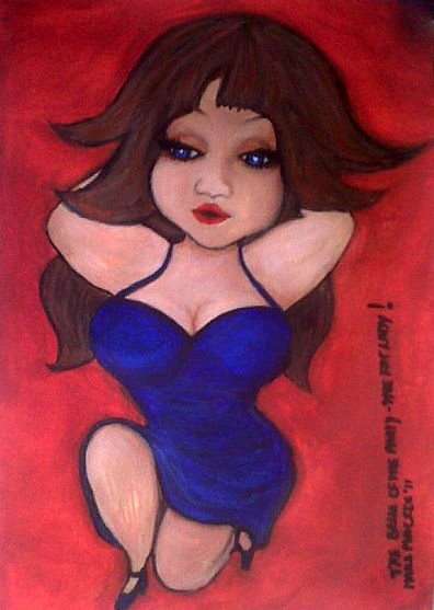 ONLY 3 MONTHS TO XMAS, PERFECT GIFT! Original Mari Mackie Watercolours -  The Fat Lady Series 1