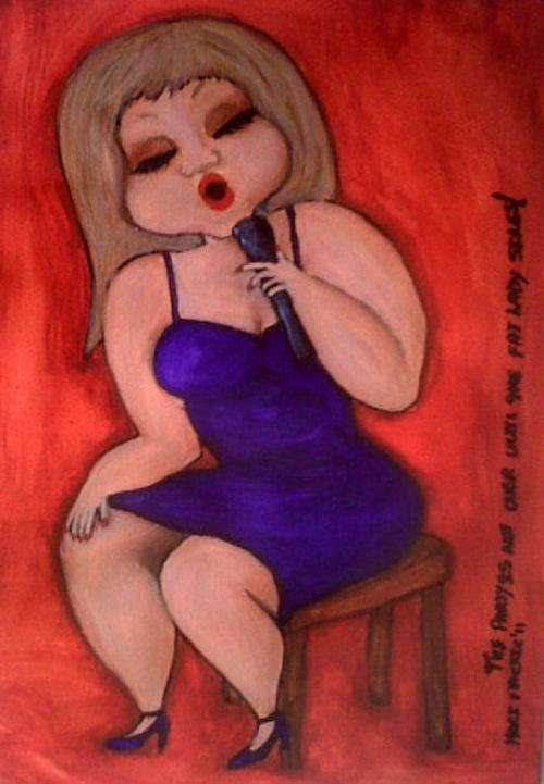 ONLY 3 MONTHS TO XMAS, PERFECT GIFT! Original Mari Mackie Watercolours -  The Fat Lady Series 3