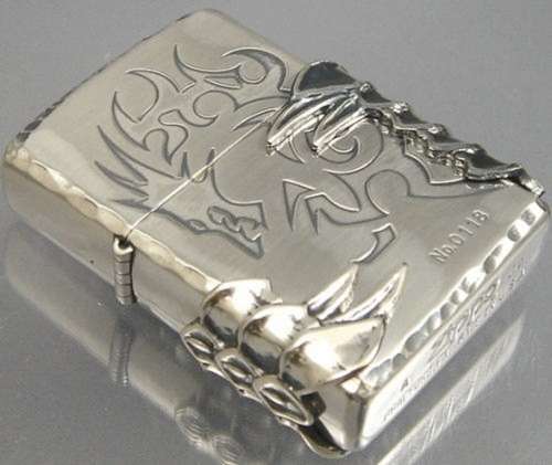 GENUINE Zippo - LIMITED EDITION - Number 0998 of 1000 - Silver Plated 3D Japanese Penzar Dragon