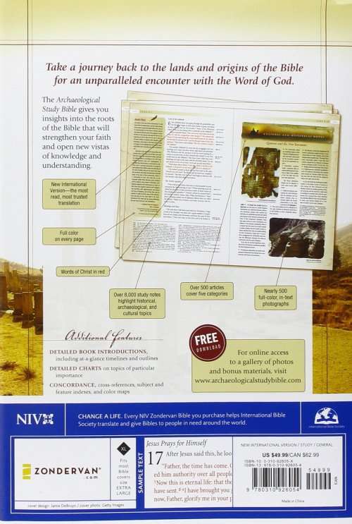 THE BOOKWORM Offers - NIV BIBLE - HARD COVER - AS NEW - ARCHAEOLOGICAL STUDY BIBLE