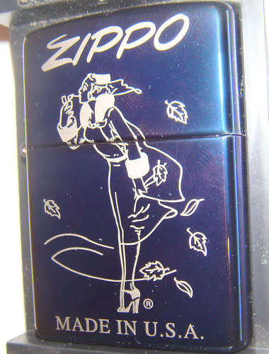 "SALE" ZIPPO - THE 1935 VARGA WINDY GIRL IN "ULTRA RARE" ION BLUE - Limited Edition
