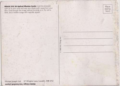 3D Optical Illusion Post Card - Remember the craze - Unused - Take a walk down memory lane!!!