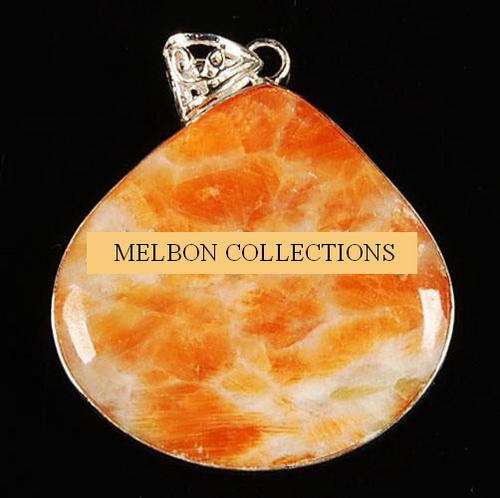 "BARGAIN" Truly Spectacular Orange CALCITE 925 Silver Pendant - Q193632