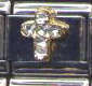 Italian Charms 9mm - Fits Nomination - ENAMEL - CROSS WITH ZIRCONIA (BETTER THAN PIC)
