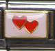Italian Charms 9mm - Fits Nomination - ENAMEL - DOUBLE HEART