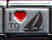 Italian Charms 9mm - Fits Nomination - COLOURED LASER - I LOVE TO SAIL
