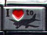 Italian Charms 9mm - Fits Nomination - COLOURED LASER - I LOVE TO FLY