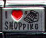 Italian Charms 9mm - Fits Nomination - COLOURED LASER - I LOVE SHOPPING