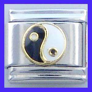 Italian Charms 9mm - Fits Nomination - Enamel - YIN AND YANG