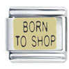 Italian Charms 9mm - Fits Nomination - Enamel -  BLACK ON GOLD BORN TO SHOP