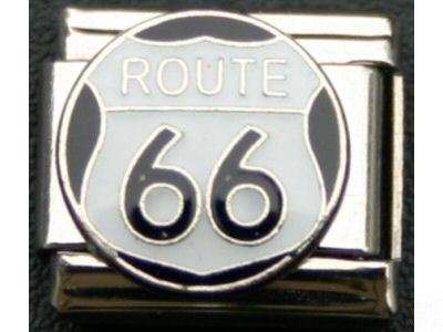 Italian Charms 9mm - Fits Nomination - Enamel -  ROUTE 66