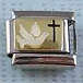 Italian Charms 9mm - Fits Nomination - ENAMEL - WHITE DOVE WITH BLACK CROSS