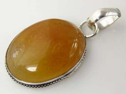 Unusual Sponge Peach Calcite Natural Gemstone 925 Sterling Silver Pendant 1.75" - 4753