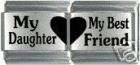 Italian Charms 9mm - Fits Nomination - Laser - DOUBLE LINK - MY DAUGHTER - MY BEST FRIEND