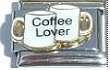 Italian Charms 9mm- Fits Nomination - Enamel - COFFEE LOVER WITH 2 MUGS
