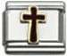 Italian Charms 9mm- Fits Nomination - Enamel - BLACK CROSS