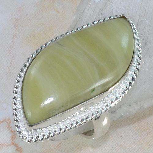 SUPERIOR JASPER NATURAL GEMSTONE 925 SILVER RING #6.25 - W3004 J7