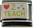 Italian Charms - Fits All 9mm Modular Bracelets - Enamel - HEART TO TEACH