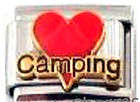 Italian Charms - Fits All 9mm Modular Bracelets - Enamel - HEART CAMPING