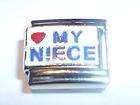 Italian Charms - Fits All 9mm Modular Bracelets - I HEART MY NIECE -T