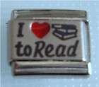 Italian Charms - Fits All 9mm Modular Bracelets - Colour Laser - I HEART TO READ