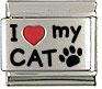 Italian Charms - Fits All 9mm Modular Bracelets - Colour Laser - I HEART MY CAT