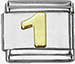 Italian Charms - Fits All 9mm Modular Bracelets - SOLDERED GOLD NUMBERS - 1