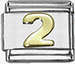 Italian Charms - Fits All 9mm Modular Bracelets - SOLDERED GOLD NUMBERS - 2