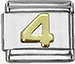 Italian Charms - Fits All 9mm Modular Bracelets - SOLDERED GOLD NUMBERS - 4