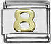 Italian Charms - Fits All 9mm Modular Bracelets - SOLDERED GOLD NUMBERS - 8