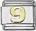 Italian Charms - Fits All 9mm Modular Bracelets - SOLDERED GOLD NUMBERS - 9
