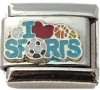 Italian Charms - Fits All 9mm Modular Bracelets - Enamel - I LOVE SPORTS