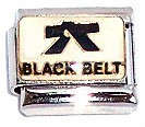 Italian Charms - Fits All 9mm Modular Bracelets - Enamel - KARATE BLACK BELT