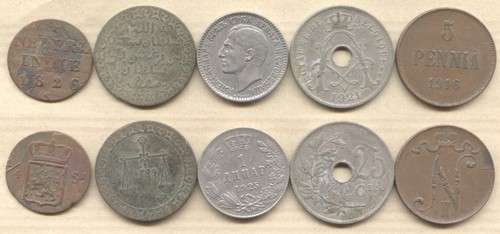 5 COLLECTABLE COINS FROM 1826-1925 - WORLDWIDE - ALL DIFFERENT