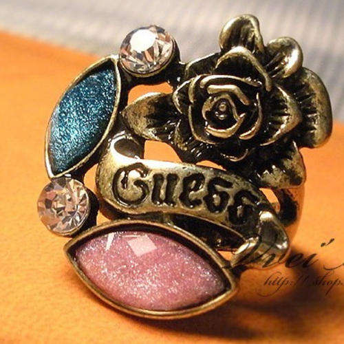 Attractive Lot of GUESS RINGS - 5 in Lot - Adjustable (Note not Genuine GUESS)