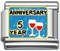 Italian Charms - Fits All 9mm Modular Bracelets - Enamel - 5 YEAR ANNIVERSARY WITH GLASSES (D)