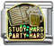 Italian Charms - Fits All 9mm Modular Bracelets - Enamel - STUDY HARD, PARTY HARD WITH BOOK & MUG (D