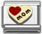 Italian Charms - Fits All 9mm Modular Bracelets - Enamel - "HEART" MOM (D)
