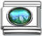 Italian Charms - Fits All 9mm Modular Bracelets - Enamel - OVAL ABALONE SHELL (D)