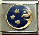 Mega Italian Charm OR Connector 18mm - MOON & STARS - GREAT GIFT!!!!