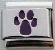 SALE!!! Italian Charms - Fits All 9mm Modular Bracelets - Enamel - PURPLE PAW PRINT