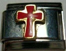 Italian Charms - Fits All 9mm Modular Bracelets - Enamel - RED CROSS
