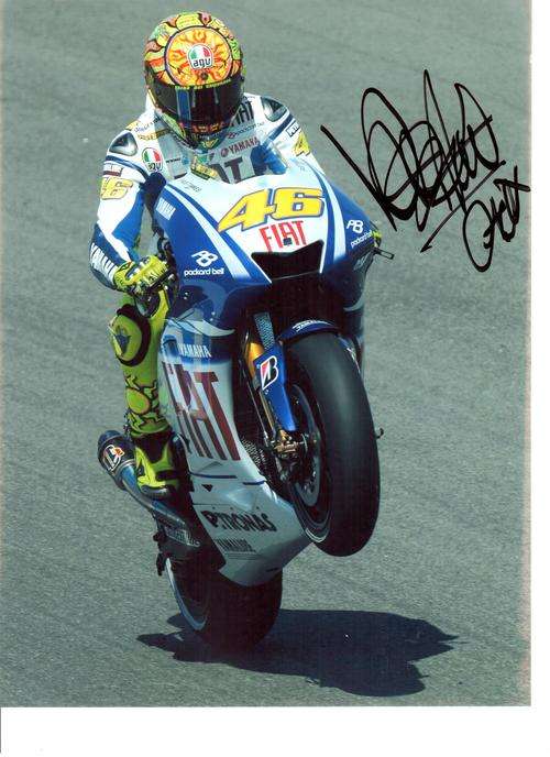 FOR ALL THE LOYAL FANS - He is BACK Where We Love HIM - ROSSI ON HIS YAMAHA SIGNED REPRINT - O.C