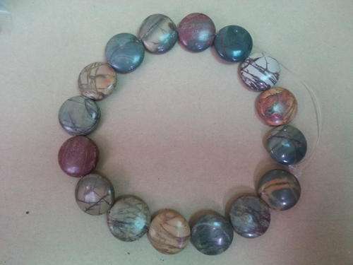 Top Quality PICASSO JASPER Beads - 25mm Button Beads - 15.5" String
