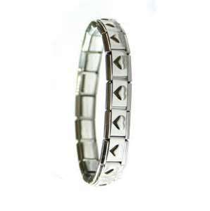 Italian Charms - 9mm SHINEY Starter Bracelet - PUFFED HEART - 18 Links