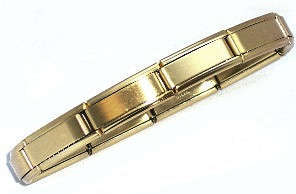 Italian Charms - 9mm SUPER LINK STAINLESS STEEL Starter Bracelet - 10 Links - Gold