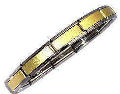 Italian Charms - 9mm SUPER LINK Starter Bracelet - 10 Links - Matte Gold & Silver